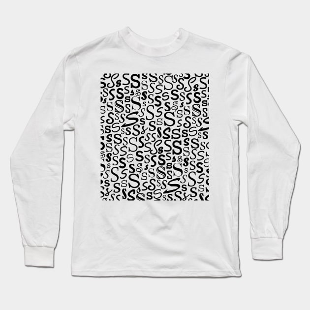 S - Typography (Black) Long Sleeve T-Shirt by gillianembers